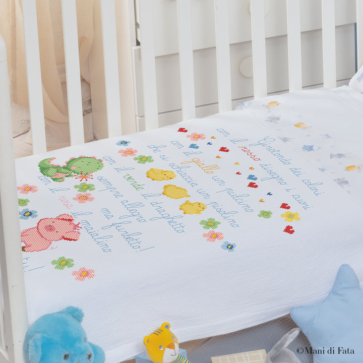 Kit copertina lettino cotone bianco Filastroccca