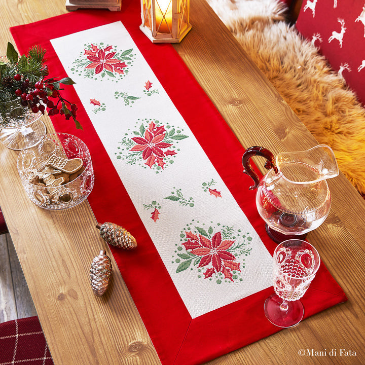 Kit lista da ricamare a punto croce 'Stelle di Natale'
