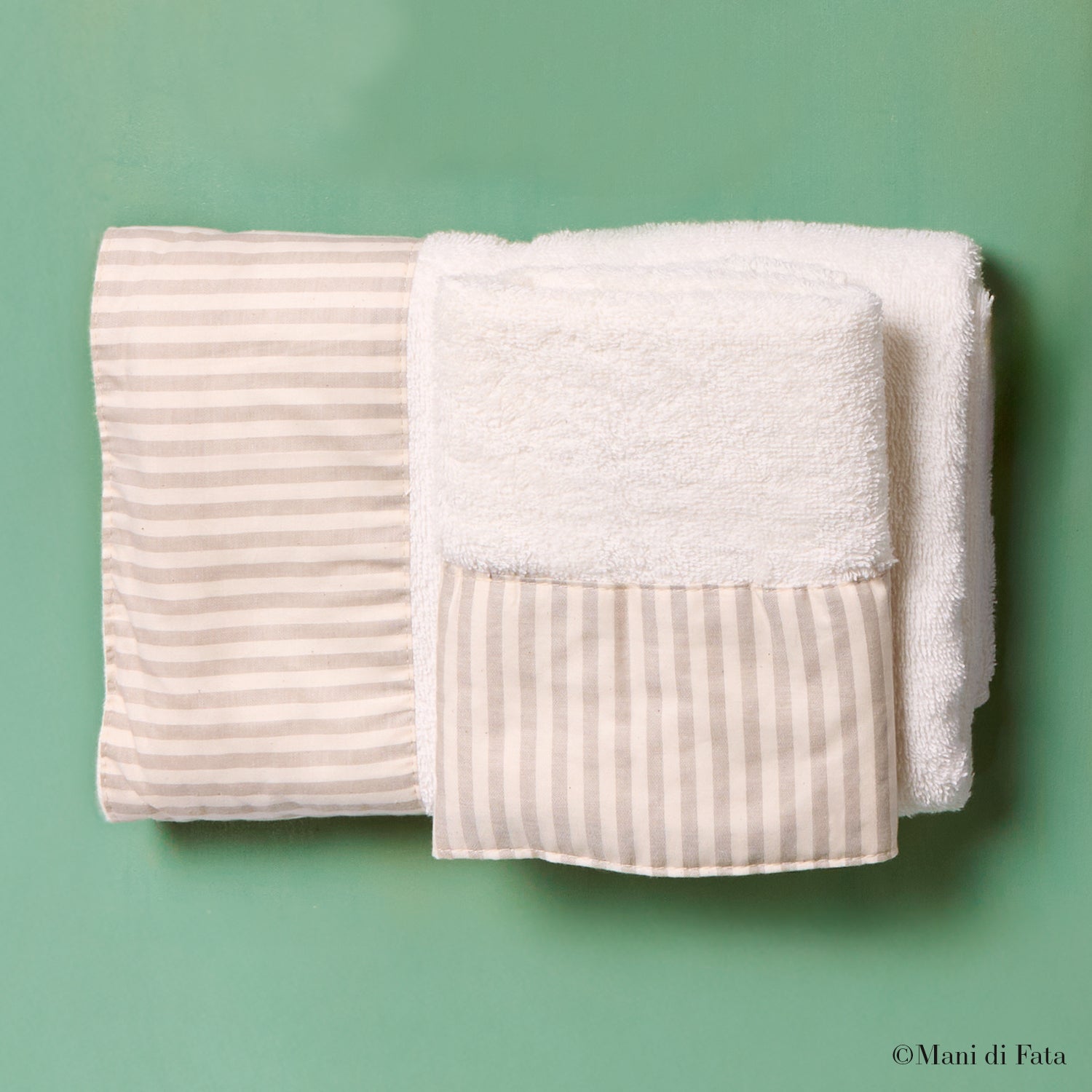 Coppia asciugamani bordo tessuto righe