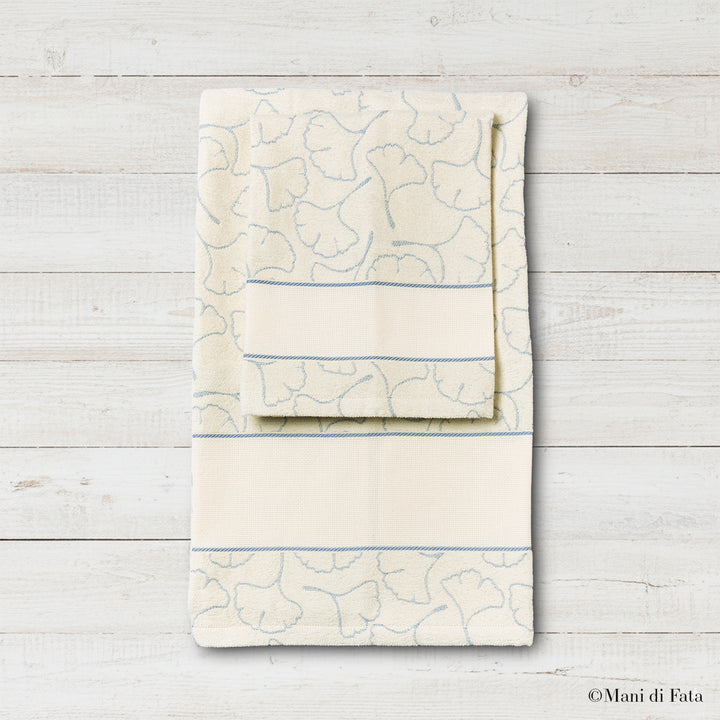 Set asciugamani ciniglia Nice Ginko ricamo punto croce
