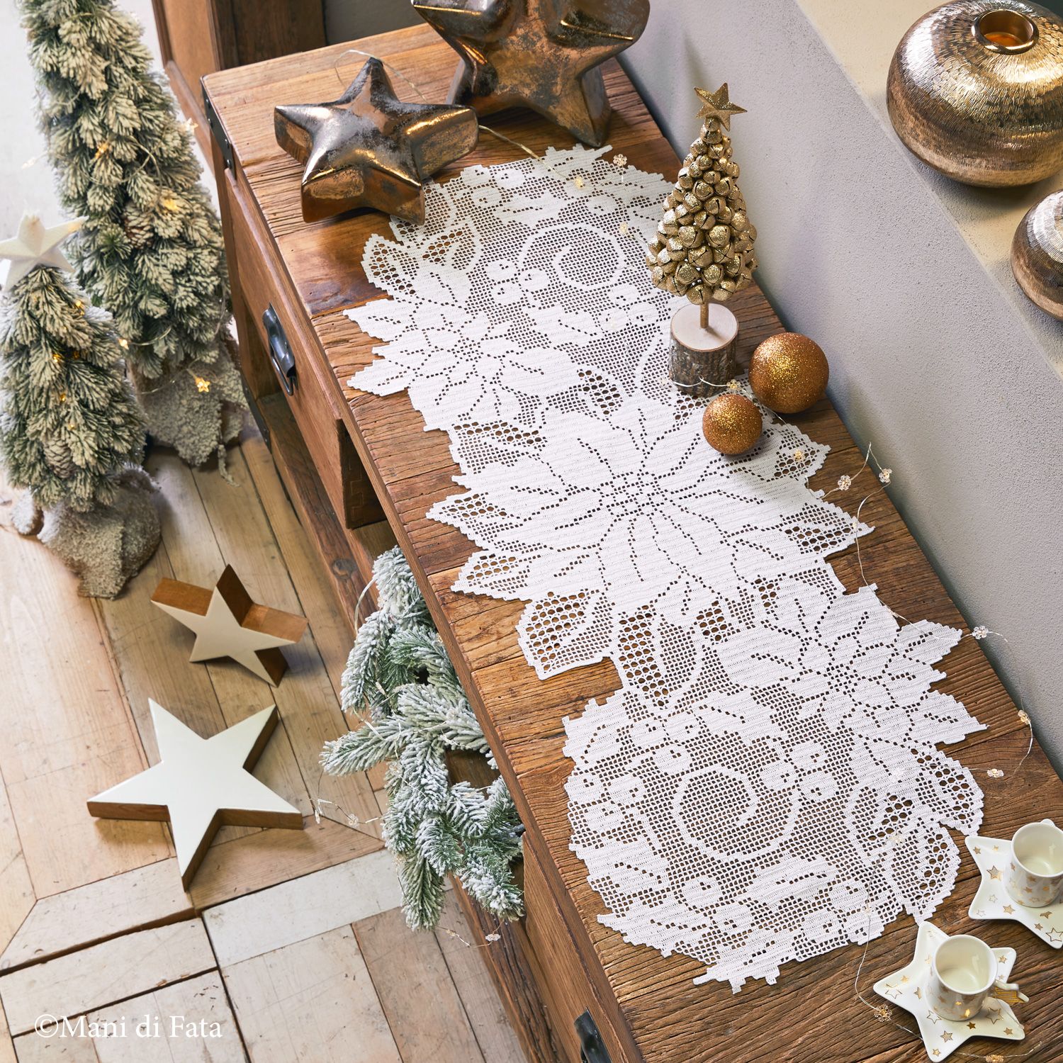 Kit lista uncinetto filet Stelle di Natale