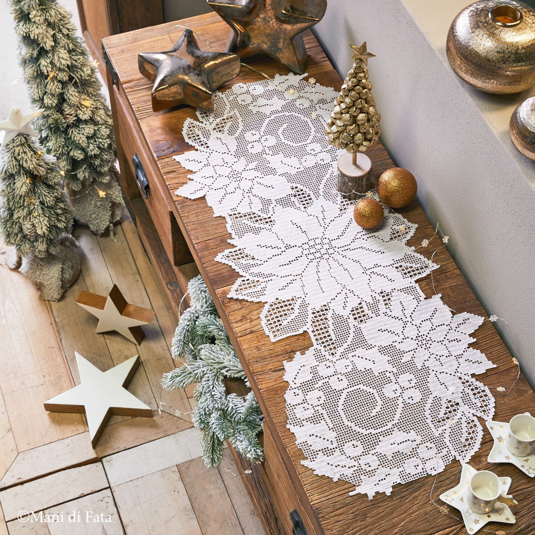 Kit lista uncinetto filet Stelle di Natale