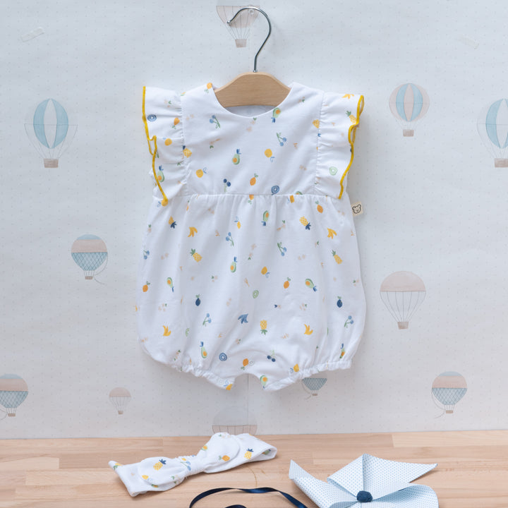 Pagliaccetto bimba in jersey stampa tropicana