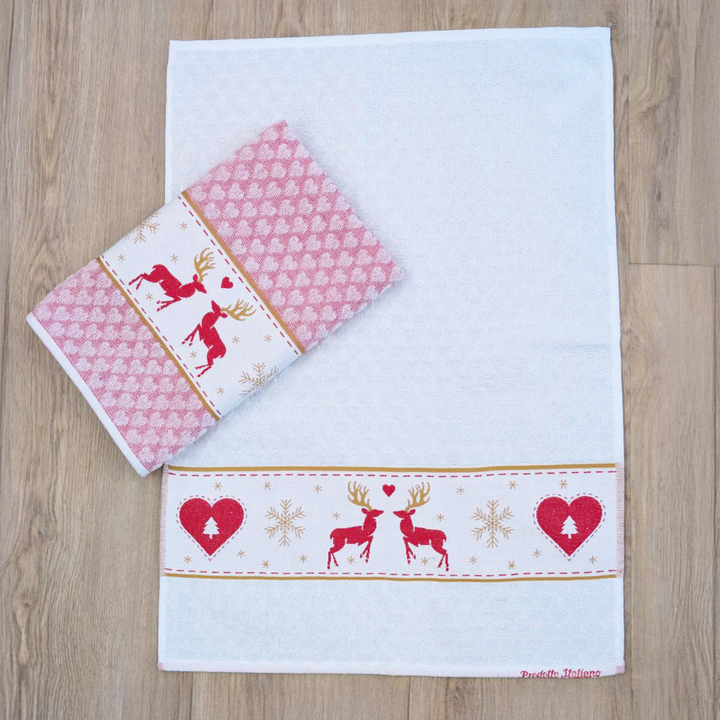 Strofinaccio natalizio in cotone Renne