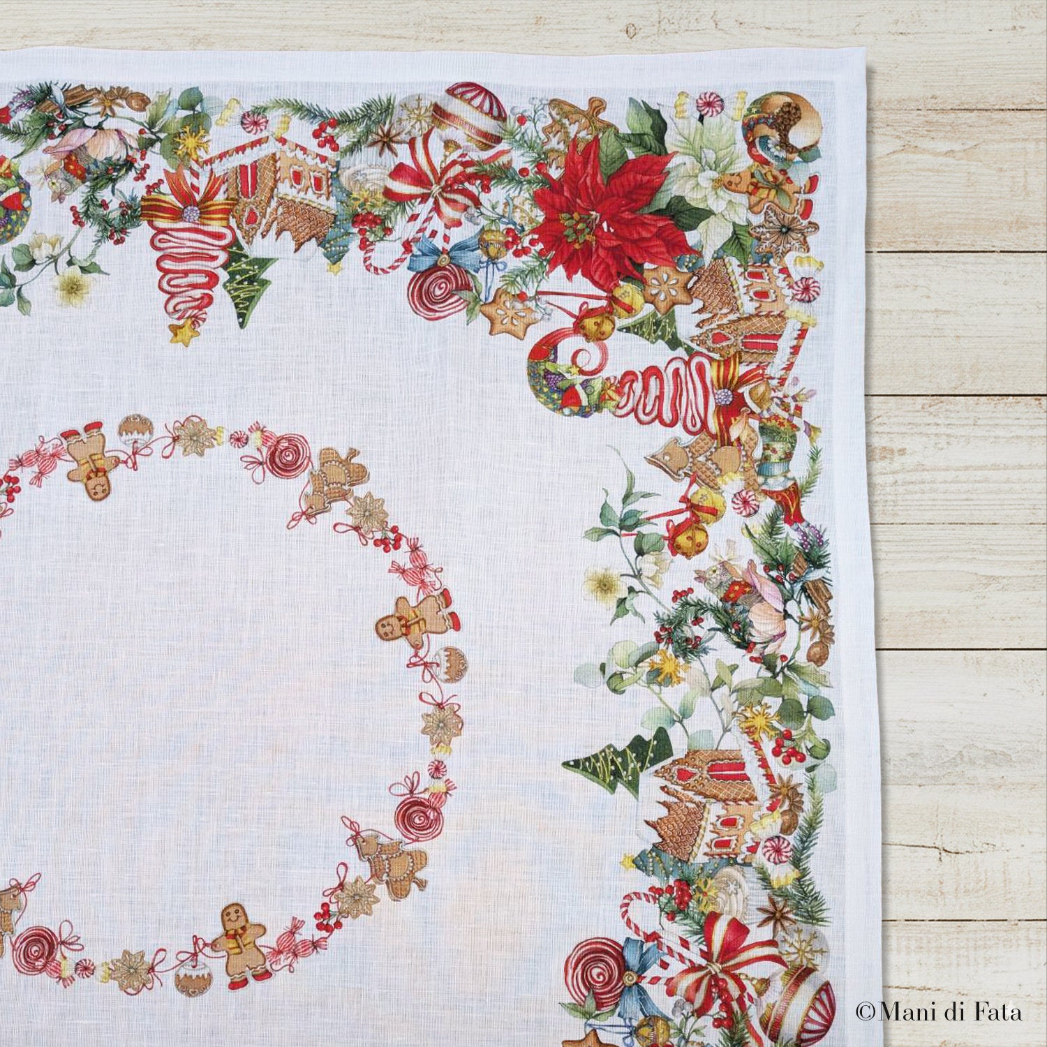 Tovaglietta natalizia in lino Pan di zenzero
