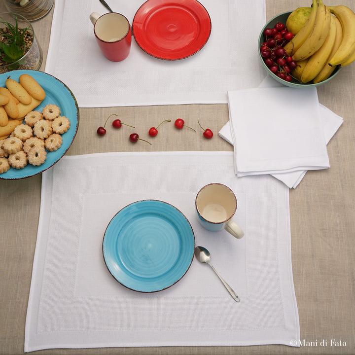 Tovaglietta all'americana in cotone da ricamare a punto croce