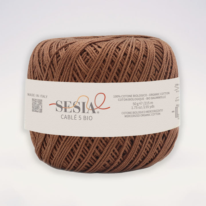 Gomitolo Sesia Cable' 5 Bio da 50 gr. VX 0059 marrone