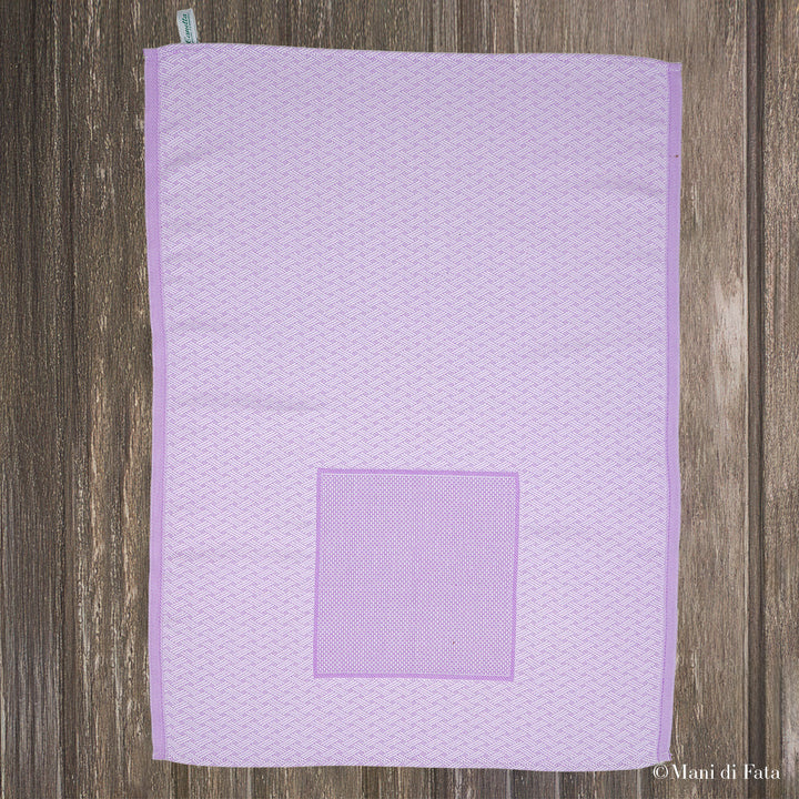 Strofinaccio in cotone jacquard viola da ricamare a punto croce 