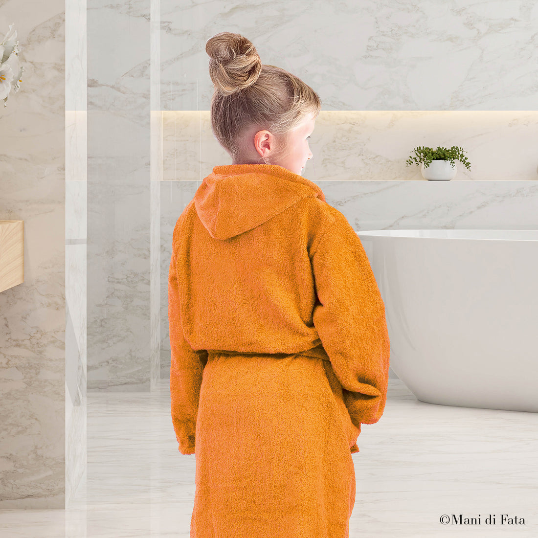 Accappatoio junior comfort cappuccio arancione