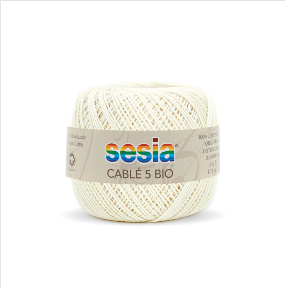 Gomitolo Sesia Cable' 5 Bio da 50 gr. VX 0080 avorio