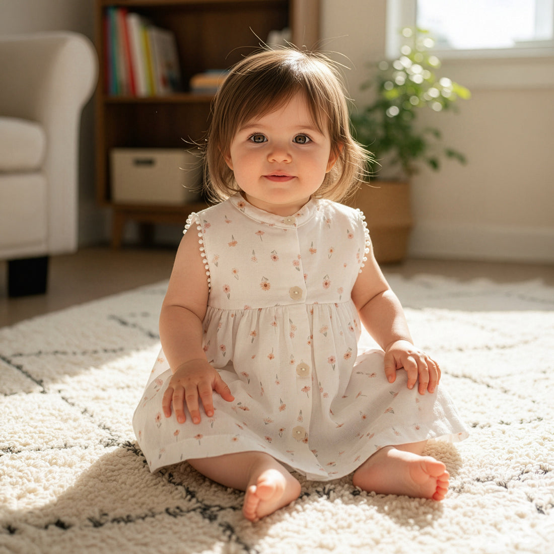 Abitino Fiori in garza di cotone