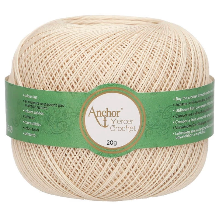 Gomitolo Mercer Crochet #80 Anchor 20gr VX 00387 beige