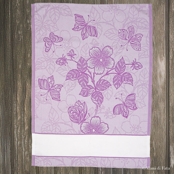 Strofinaccio in cotone jacquard da ricamare a p/croce