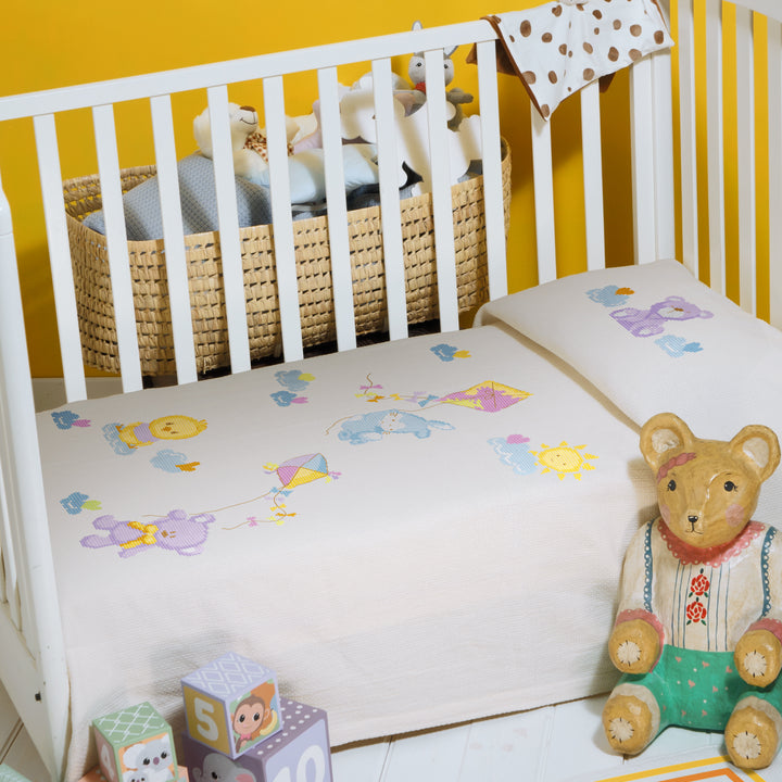 Kit copertina lettino in ciniglia Amici aquiloni