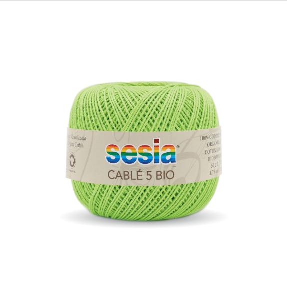 Gomitolo Sesia Cable' 5 Bio da 50 gr. VX 0109 pistacchio