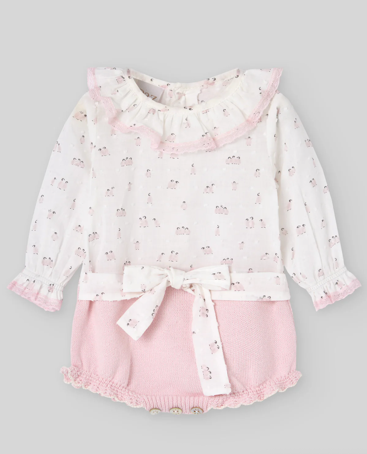 Pagliaccetto 6 mesi a manica lunga bimba pinguini