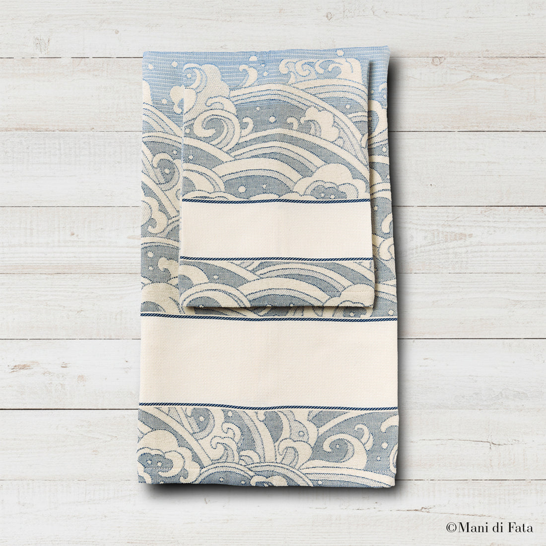 Set asciugamani in ciniglia Tenerife ricamo punto croce