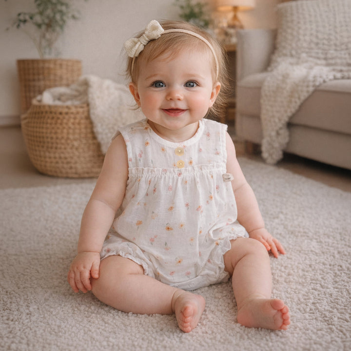 Pagliaccetto bimba Fiori in garza di cotone