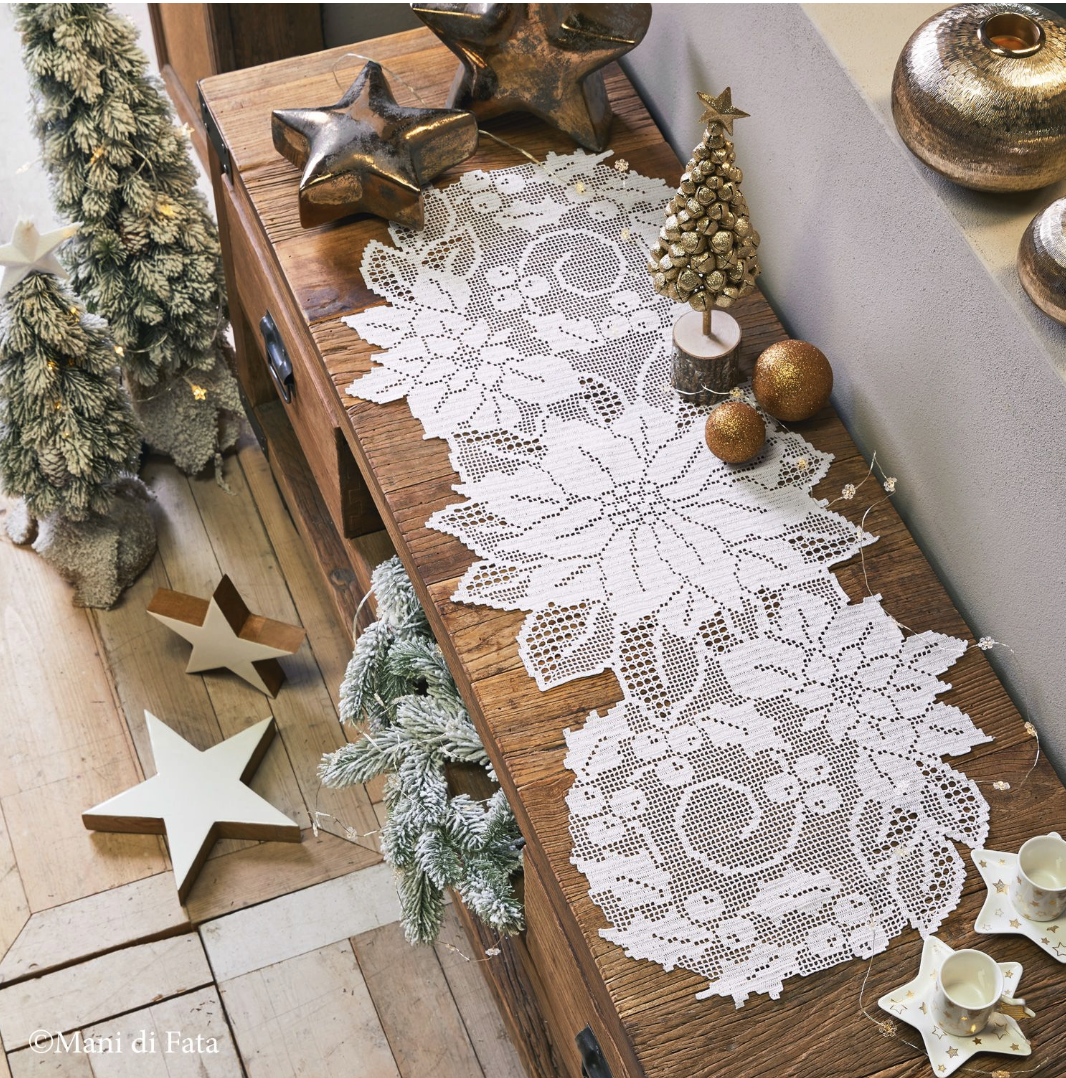 Schema su carta Lista filet Stelle di Natale (007327)
