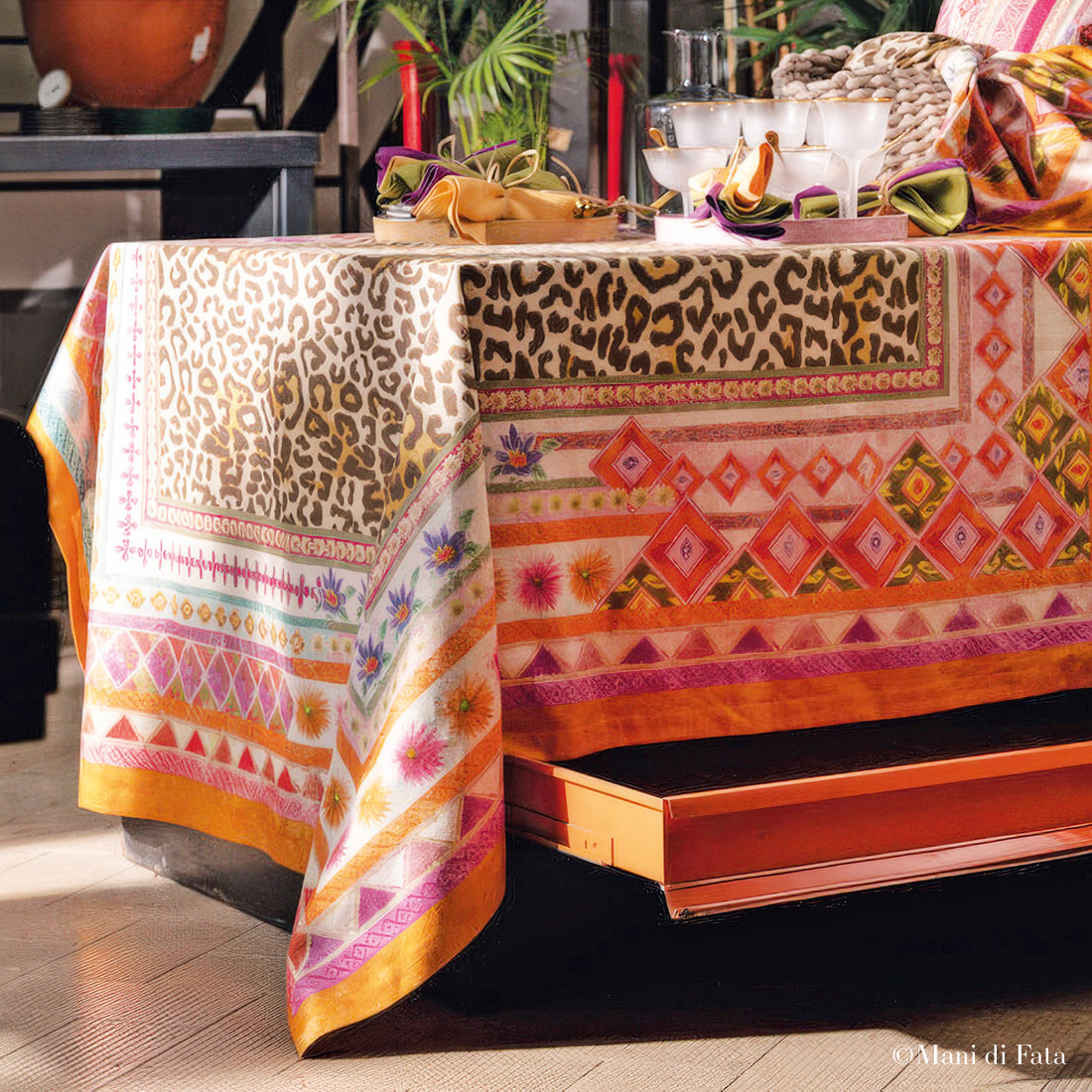 Tovaglia rettangolare da 12 posti Jurta in misto lino