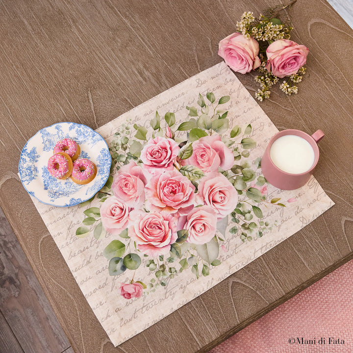 Tovaglietta all'americana Bouquet Rose