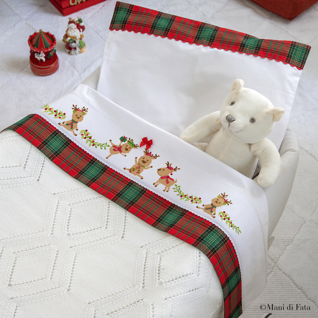 kit lenzuolino bordo scozzese