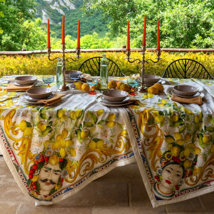 Tovaglia in misto lino da 8 posti Zagara