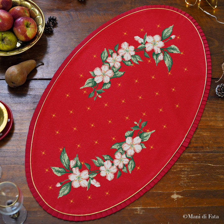 Kit centro ovale punto croce Rose