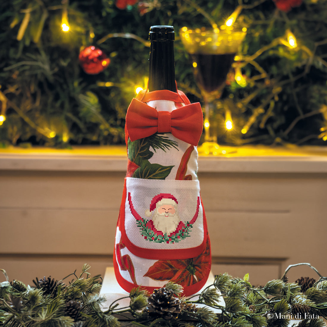 Kit salvagoccia Babbo Natale ricamo punto croce