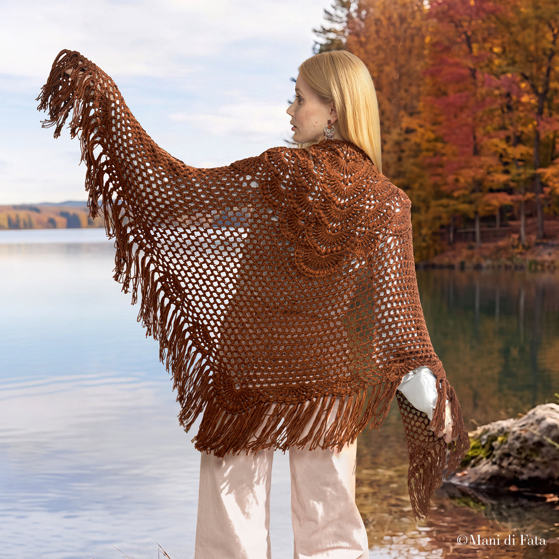 Kit scialle a triangolo con ventagli