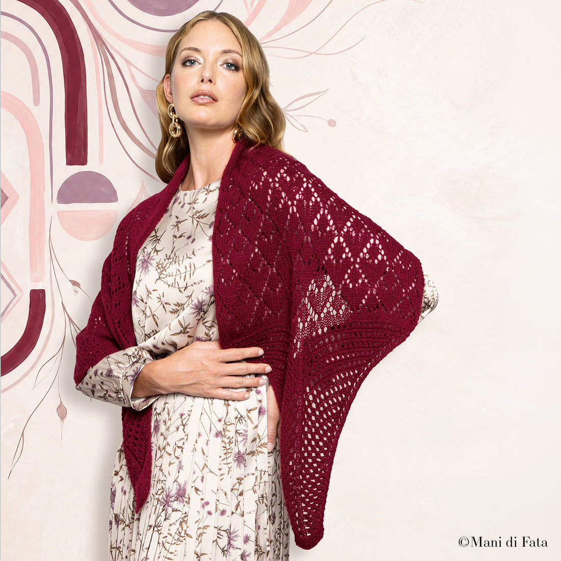 Kit stola bordeaux traforata