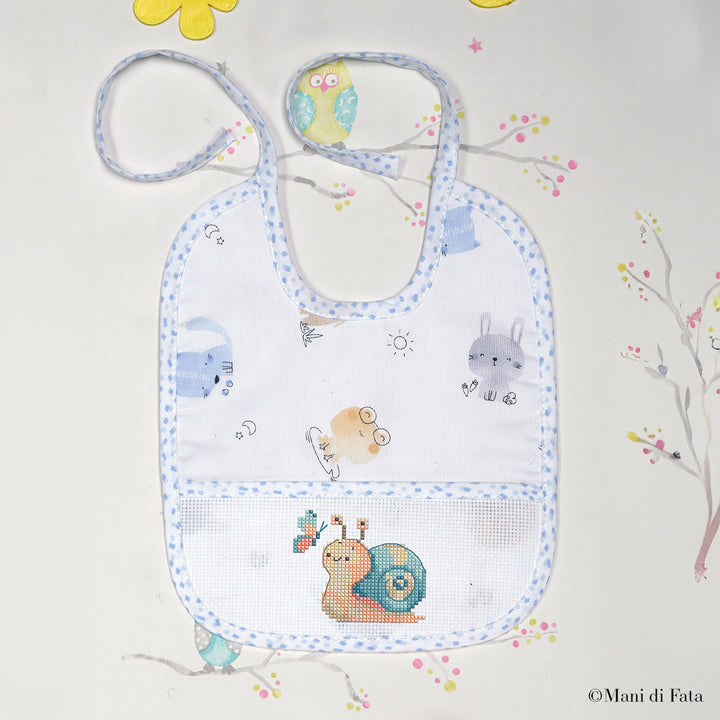 Kit bavaglino celeste Lumachina e Farfalla