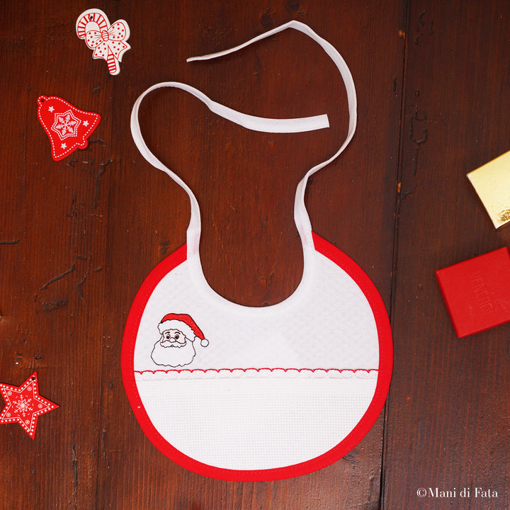 Bavetta rotonda ricamo punto croce Babbo Natale