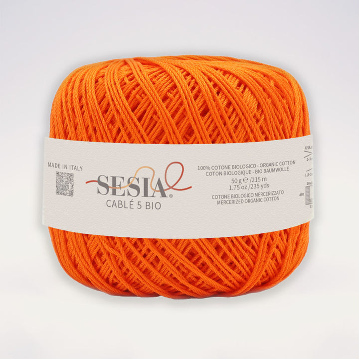 Gomitolo Sesia Cable' 5 Bio da 50 gr. VX 0057 arancio