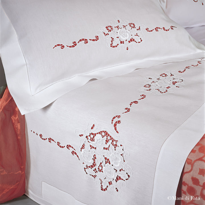 Kit lenzuolo matrimoniale Ornati e Puttini a intaglio