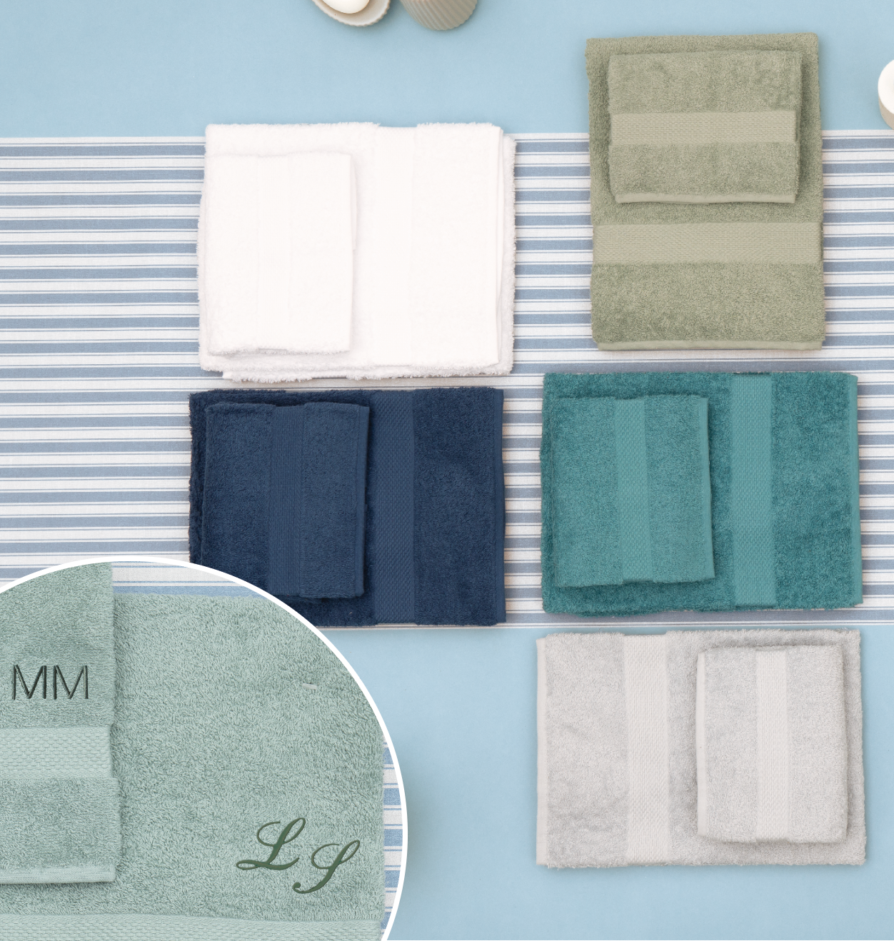 Coppia asciugamani MAGIE E COLORI 470g/m2