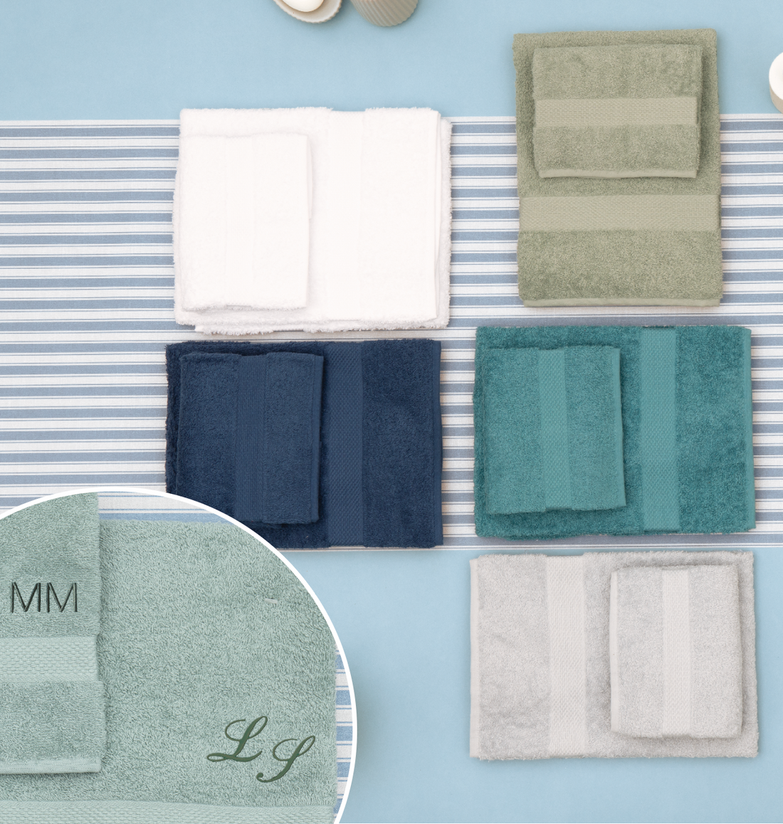 Coppia asciugamani MAGIE E COLORI 470g/m2