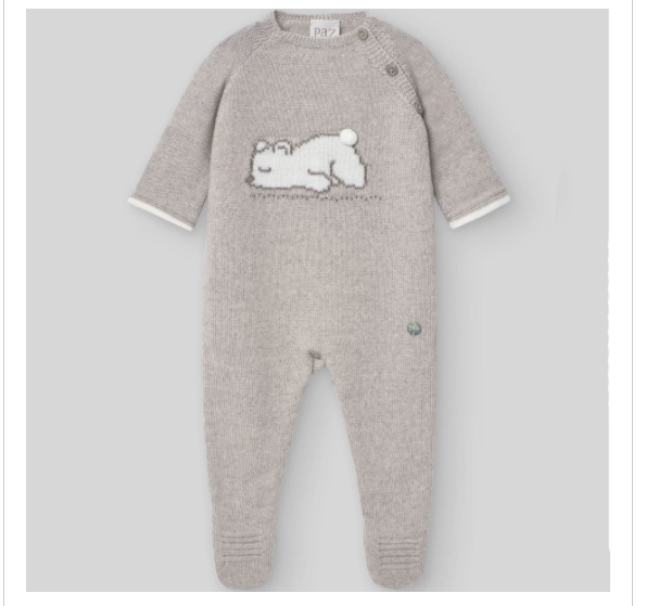 Tuta lunga c/piede in lana  cagnolino 005-111800-64