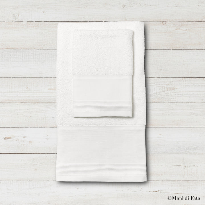 Parure spugna bianco Burano ricamo punto croce