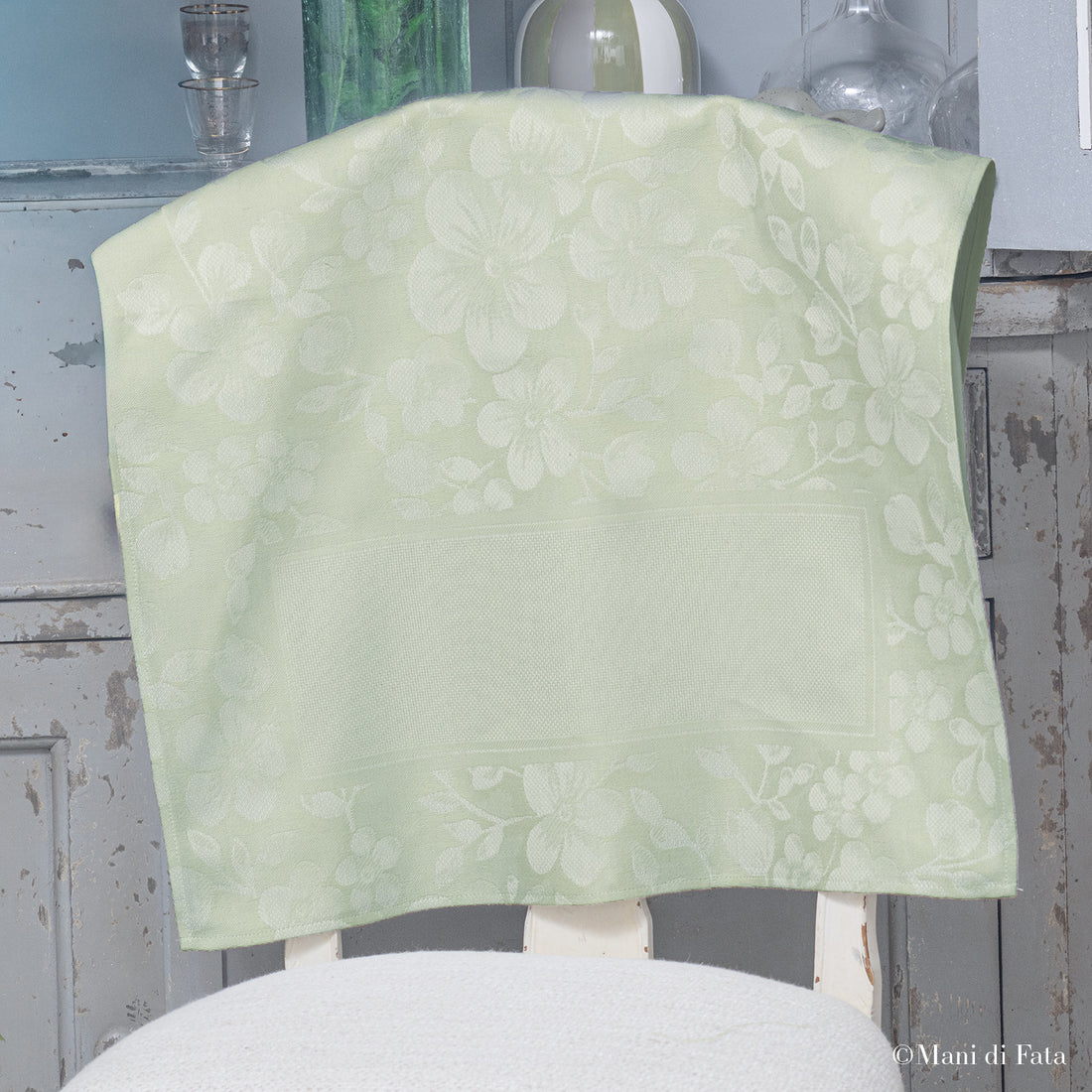 Asciugapiatti Fiori ricamo punto croce