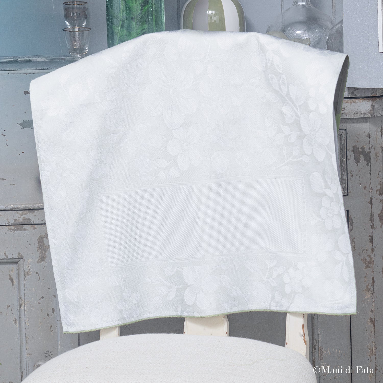 Asciugapiatti Fiori ricamo punto croce