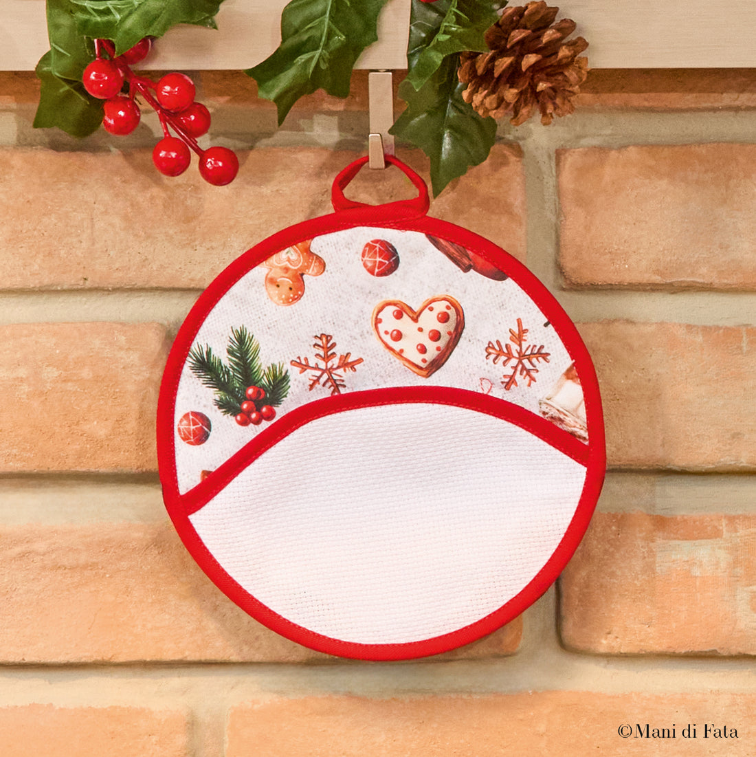 Presina tonda Sweet Christmas da ricamare a punto croce