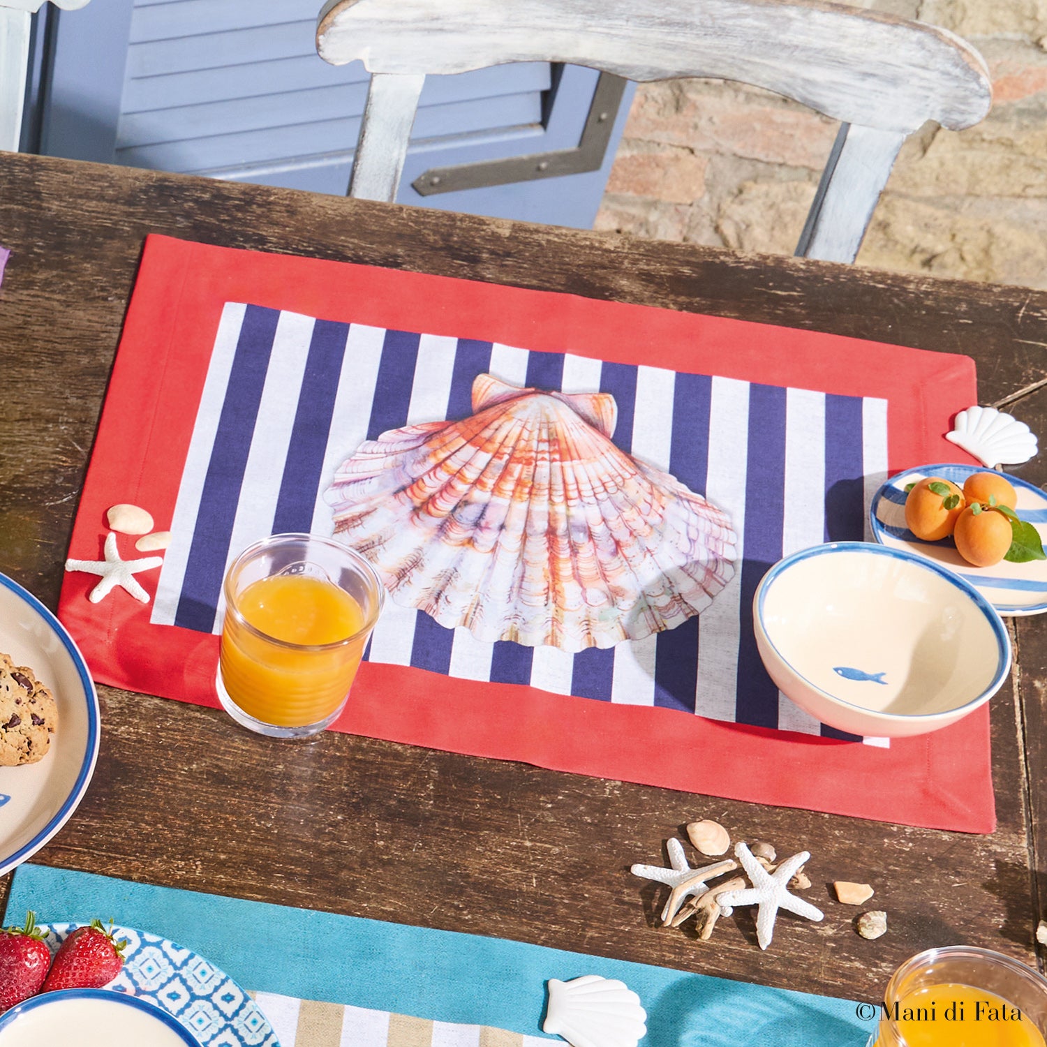 Set di 4 tovagliette all'americana in cotone Conchiglia