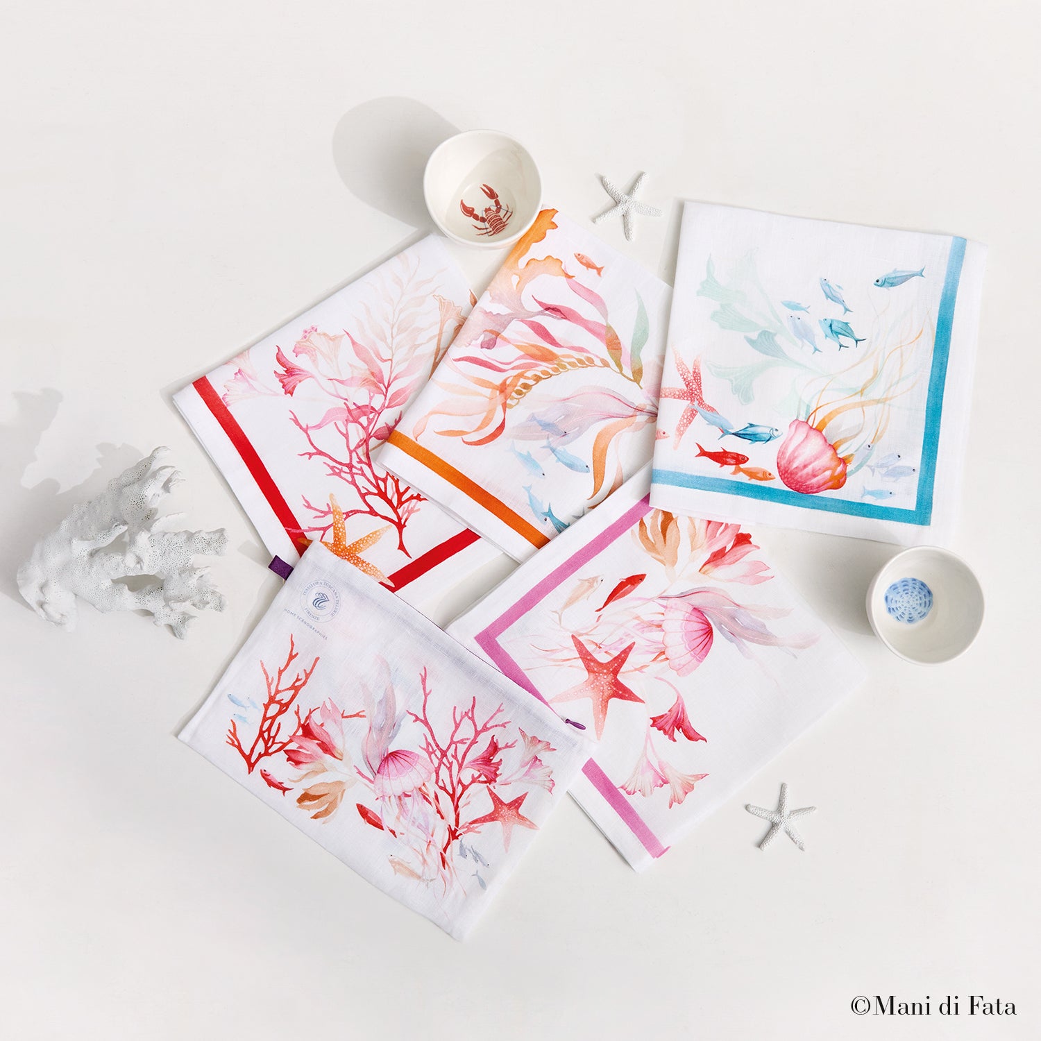 Set da 4 tovaglioli in lino Ondiva