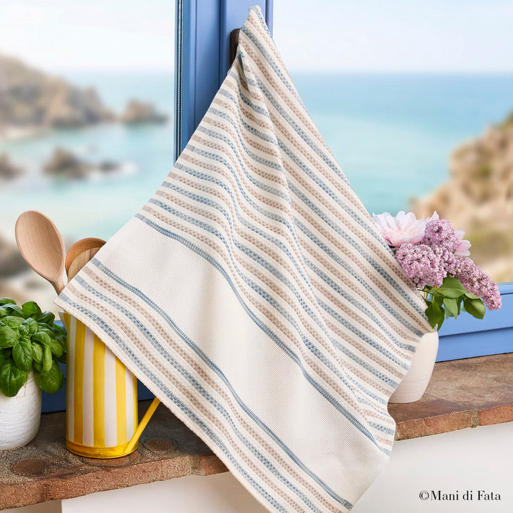 Asciugapiatti jacquard Camargue ricamo punto croce