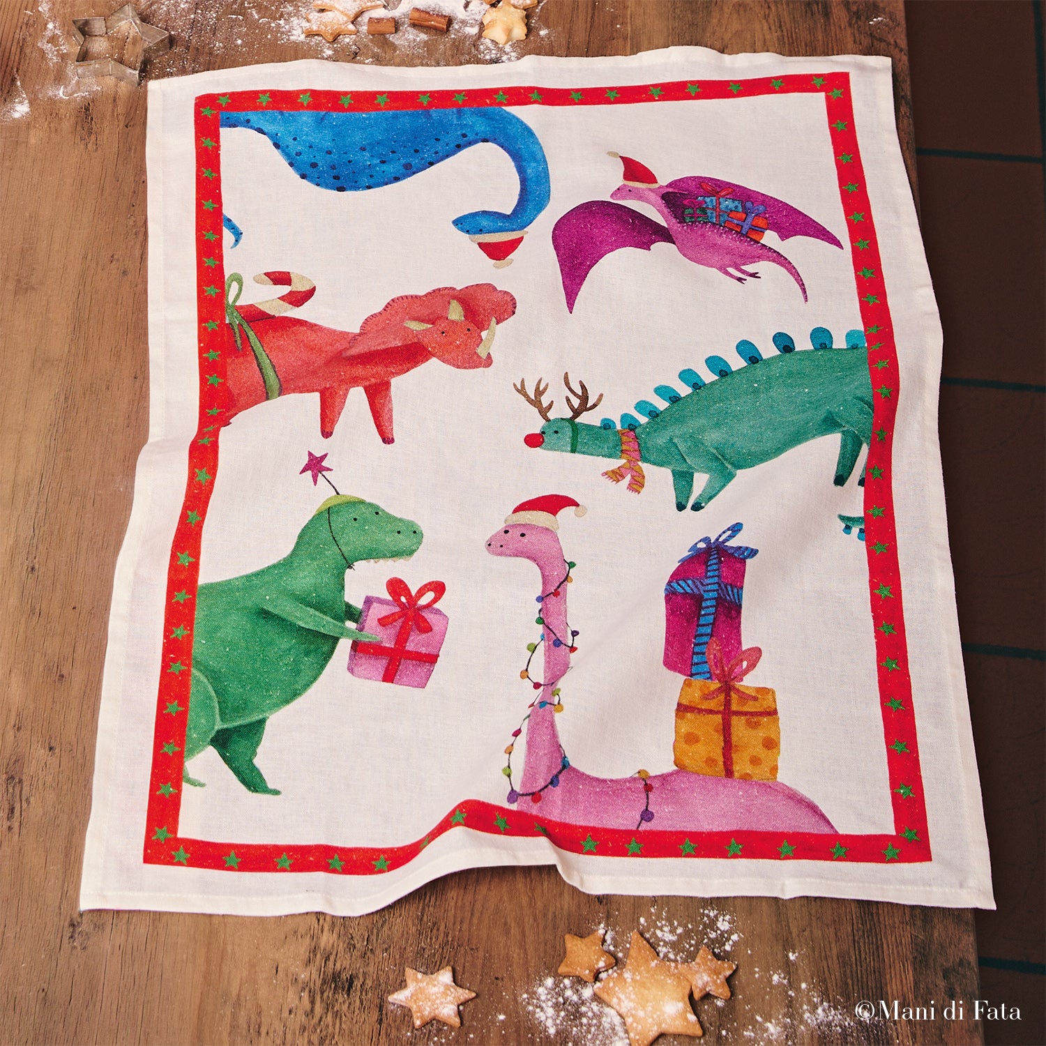 Asciugapiatti in misto lino Jurassic