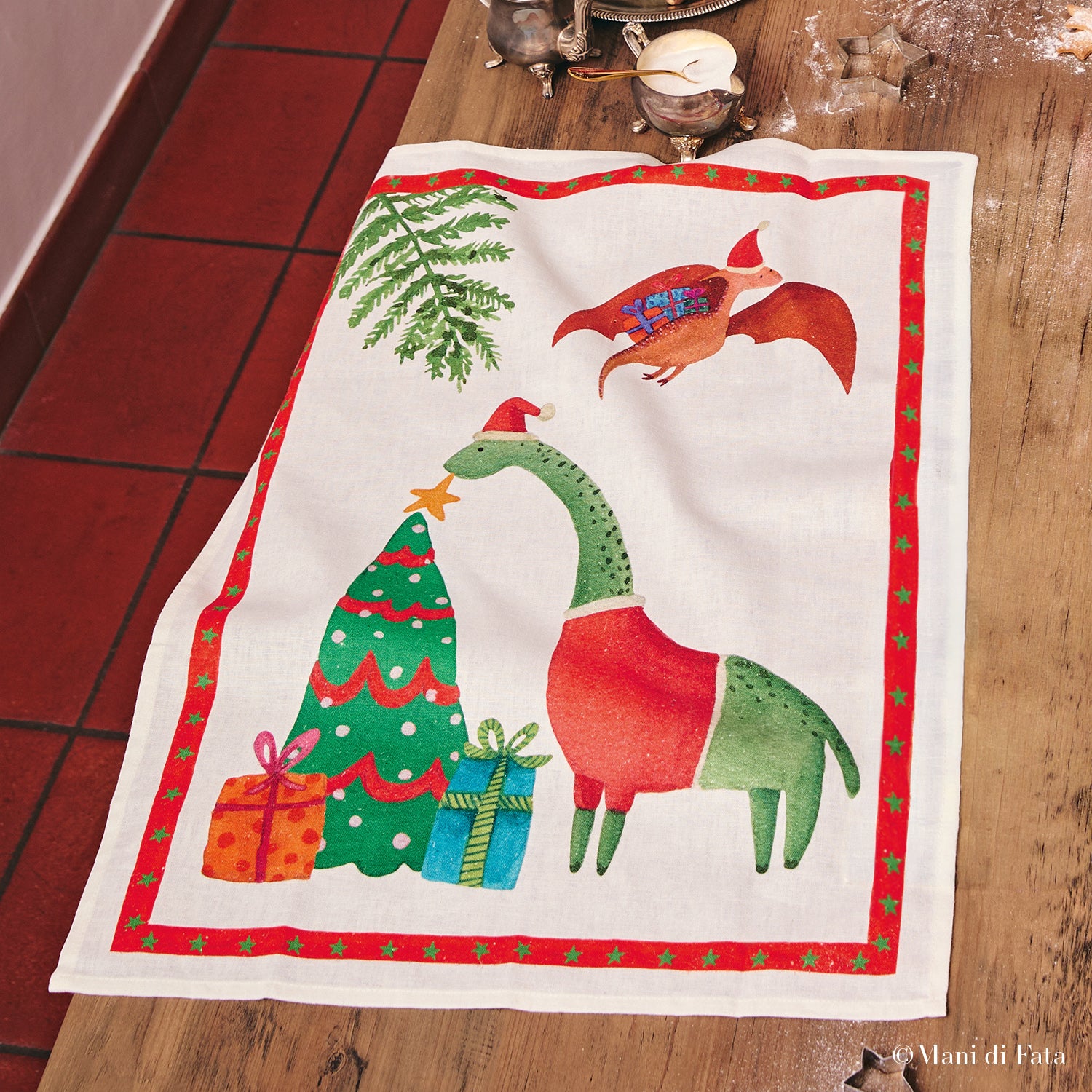 Asciugapiatti in misto lino Jurassic