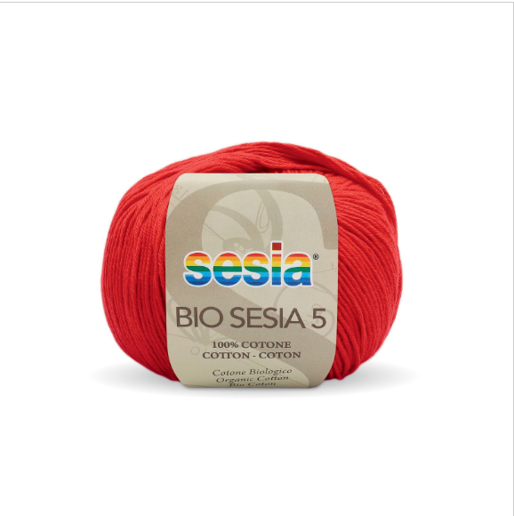 Gomitolo Bio Sesia 5 da 50 gr. VX 0163 rosso