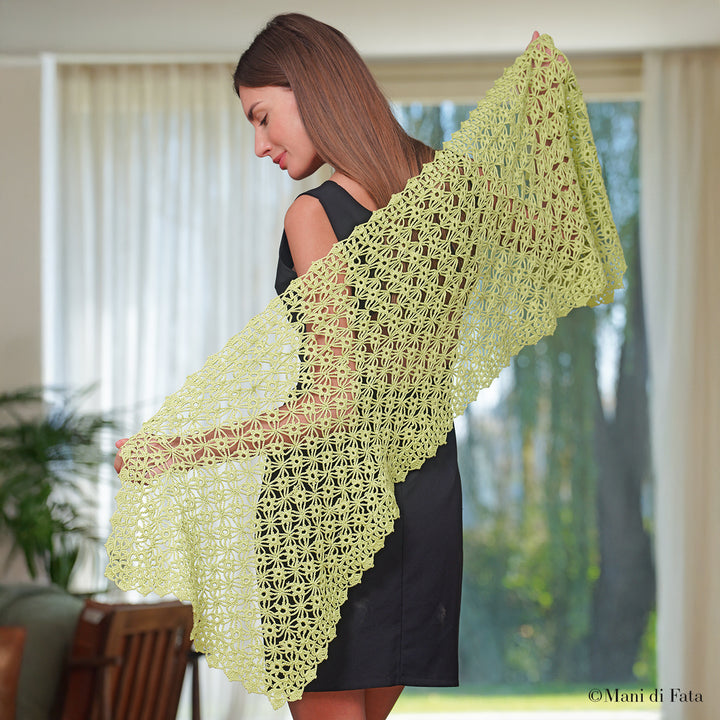 Kit stola verde a maglia Piastrelle