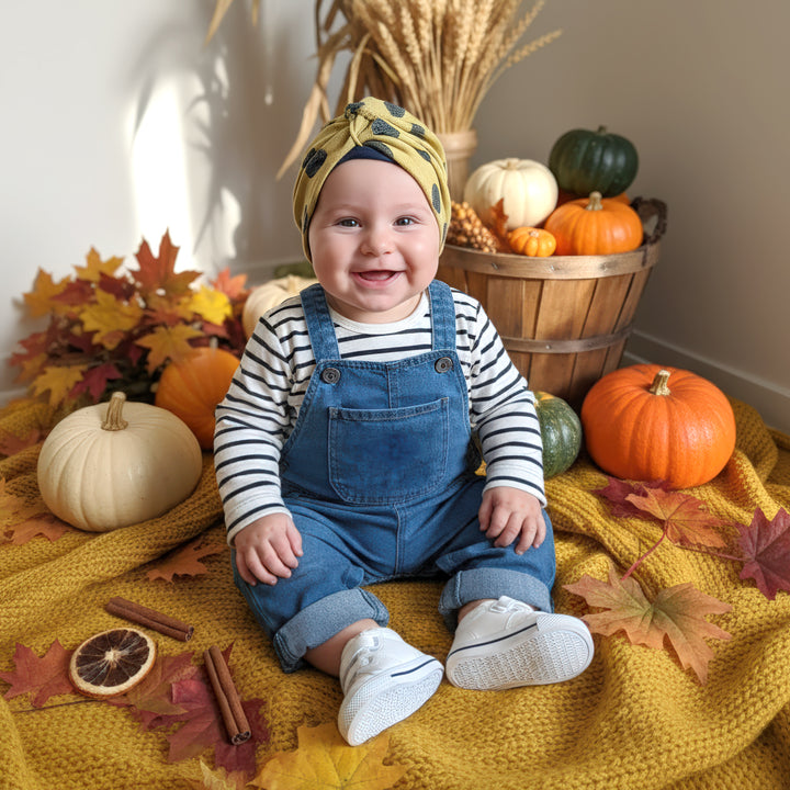 Turbante bimba con pois 6/9 mesi